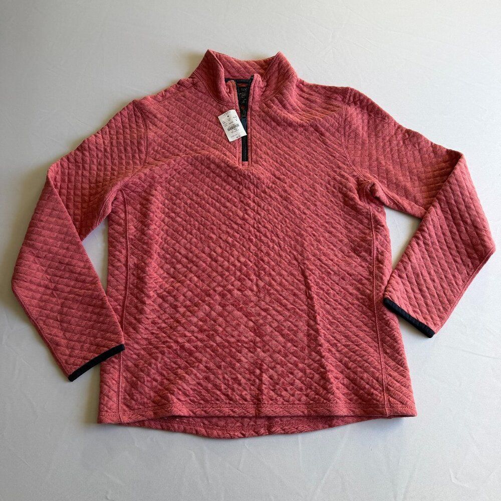 J. Crew Factory Quilted quarter-zip • size medium • NWT • BS847 • red